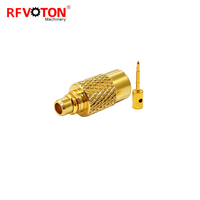 Conector Coaxial RF de 50 Ohmios Directamente de Fábrica, Conector Macho MMCX de Crimpado para Cable RG141 RG402