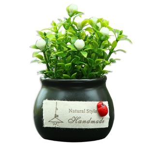 Natural Style Handmade Artificial Potted Plant 10cm Resin Plastic Greenery Car Home Decor - Product Image 4