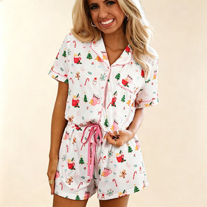 Pyjamas de Noël pour femmes, vêtements de nuit en bambou, ensembles de pyjamas de vacances, vêtements de maison pour femmes, vêtements de détente en coton modal doux - Product Image 1