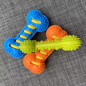 Dogs Chew Toys Rubber Bone Squeaky Teeth Cleaning Durable Boredom Buster Medium Size Indoor Use - Product Image 4