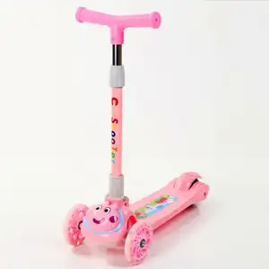 2021 Goedkope Groothandel Multi Color Knipperende Wielen Jongens Meisjes Slide Folding Kick Scooter