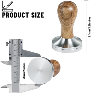 Oferta Especial: Tamper de Café con Mango de Madera, 51mm, 53mm, 58mm, de Acero Inoxidable para Espresso - Product Image 2