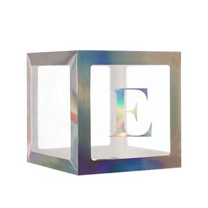 Caja transparente de 26 letras del alfabeto láser para fiestas de baby shower, caja de embalaje para globos de fiesta, bricolaje - Product Image 5