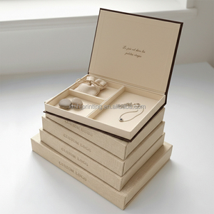 Boîte cadeau personnalisée en forme de <span class=keywords><strong>livre</strong></span> en tissu de lin avec logo estampé à chaud, fermeture magnétique, pour 2026 et 2027 - Product Image 1