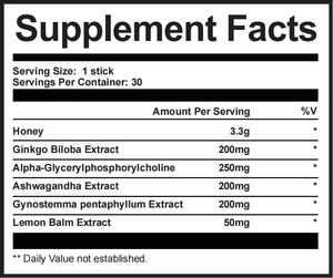 Brain Focus 30 bâtonnets avec phosphatidylsérine pour une énergie naturelle et un bien-être équilibré - Product Image 2