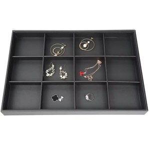 مقاس كبير رقيقة ثنائية الاستخدام PU حالة تخزين المجوهرات والجلود أقراط وقلادات وخواتم مجوهرات اكسسوارات صينية عرض - Product Image 6