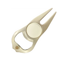 Ouvre-bouteille multifonctionnel Outil de réparation de divot en métal pour club de golf Accessoires de golf Outil de réparation de divot de golf