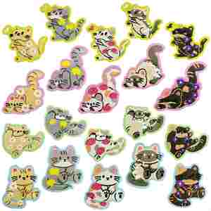 Patch brodé thermocollant motif chat mignon, style Ins, vente en gros - Product Image 1