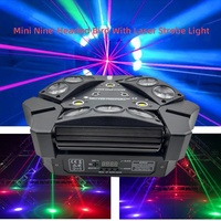 9 x 120W RGB 4-en-1 Spider Moving Head LED Light DMX512 Control 9-Eye DJ Performances Professional Hotel Stage Lighting