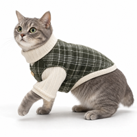 Vêtements pour animaux de compagnie de haute qualité personnalisés, veste à col roulé en tissu écossais vintage, vêtements d'hiver chauds, design personnalisé, vêtements pour animaux de compagnie