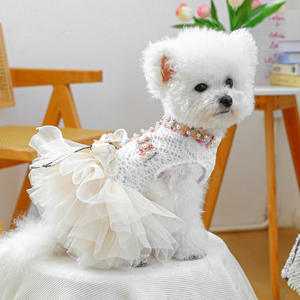 Vente flash Robe de jupe en coton de luxe pour <span class=keywords><strong>chien</strong></span> d'été/d'hiver pour petits chiens Vêtements de fête - Product Image 6