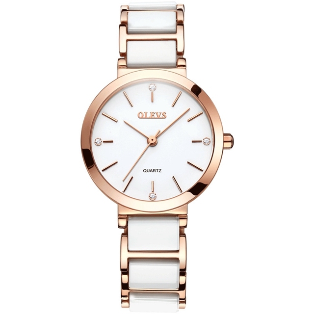 OLEVS 5877 Fashion Ladies Quartz Waterproof Luxury Brand Gift Ceramic Watch for Women