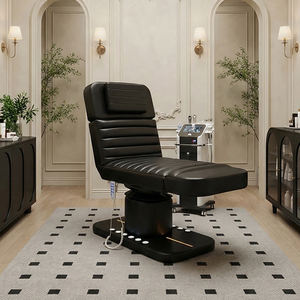 Table de massage électrique moderne à 3 moteurs, noire, avec commande au pied, pour salon de beauté, lit de spa esthétique incurvé pour cils, vente en gros - Product Image 3
