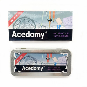 Ensemble de papeterie scolaire 13 pièces, boîte de géométrie, outils de géométrie pour enfants, ensemble de règles de dessin, boîte d'instruments pour enfants - Product Image 1