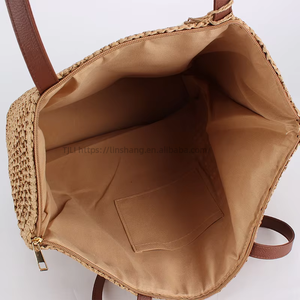 Nuevo Bolso de Mano con Marco Ovalado Trapezoidal, Estilo Casual para Vacaciones en la Playa, Combinable con Todo, con Borlas de Piel y Cierre, Bolso de Moda para Mujer, Tanjing - Product Image 3