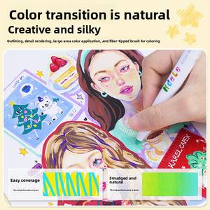 Huidel 700 Acrylmarker Set - Opaak, stapelbare kleuren voor kunst en tekenen van basisschoolkinderen - Product Image 3