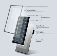Module solaire HJT LongjI RM-650W 620-650W, 132 cellules, 24,2 % d'efficacité élevée, faible dégradation, demi-cellule, bifacial, panneau double vitrage