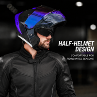 Casque de moto modulaire léger, casque relevable, coque ABS, amortisseur EPS, double visière, spoiler arrière amélioré, réservé