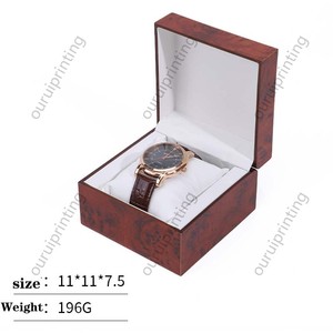 Vintage Wood Grain <b>Watch</b> Box Square Single Wristwatch Storage Gift Box Custom Logo <b>Watch</b> Packaging <b>Case</b> - Product Image 1