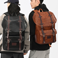 Sac à dos de voyage unisexe en PU léger et tendance pour étudiants, grande capacité, résistant à l'eau, idéal pour l'école et les activités de plein air