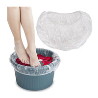 Forros Desechables para Pedicura, Ecológicos e Impermeables, Transparentes, 400 Unidades por Caja, con Elástico de Plástico PE para Baño de Pies en Salón