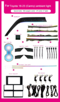 Kit d'éclairage d'ambiance pour voiture 64 couleurs pour Toyota Camry 8ème génération 2018-2023 LHD/RHD, LED intérieur, mise à niveau multi-styles, décoration d'ambiance