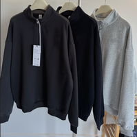 Ensemble 2 pièces unisexe streetwear personnalisé en velours de coton épais, coupe ample, manches longues, respirant, pour l'hiver, pull
