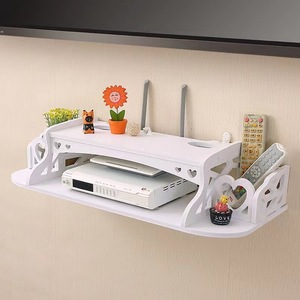 <b>PVC</b> Wall Rack Without Punching Wall-mounted Shelf Storage Box Router Wireless Wifi Wire Set-<b>top</b> Box - Product Image 2