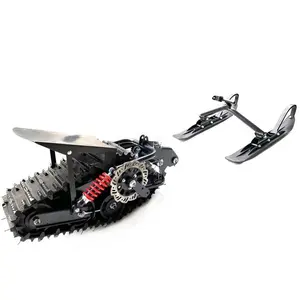 Bricolage moto tout-terrain à deux roues pour la neige accessoires de modification de moto pistes en caoutchouc et planches de traîneau