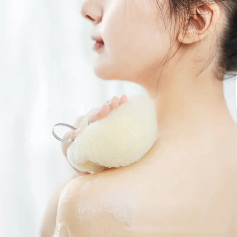 Exfoliërende Massage Spons Douche Loofahs Gaas Ballen Voor Body Wash Back Scrubber Badkamer Mannen Vrouwen Schoonmaken Badaccessoires