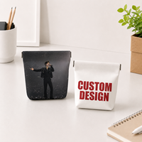 Pochette carrée personnalisée EB en polyester à fermeture automatique, avec photo imprimée, porte-monnaie à cadre à ressort, sac pour petits objets