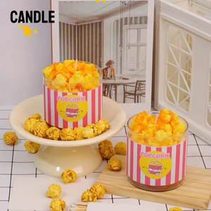 Bougie parfumée Popcorn en cire de soja, faite à la main, cadeau d'anniversaire, de Noël, accessoires amusants, cadeau pour couple, décoration d'intérieur, aromathérapie, vanille - Product Image 2