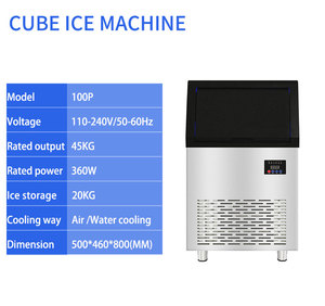 Máquina de Hielo en Cubos Comercial, Tipo Bajo Mostrador, con Capacidad de 45 kg, Hielo Grande/Pequeño/Mini, para Accesorios de Cocina, 110V 220V 240V - Product Image 2