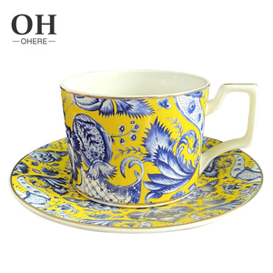 ชุดถ้วยกาแฟและจานรองสไตล์ยุโรปลายกระดูกจีนชุดจานชามกาแฟชาและกาแฟสุดสร้างสรรค์สำหรับบ้านและคาเฟ่ - Product Image 5