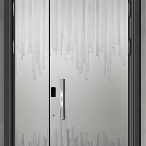 <span class=keywords><strong>Porte</strong></span> <span class=keywords><strong>d</strong></span>'<span class=keywords><strong>entrée</strong></span> commerciale en verre au design minimaliste avec cadre en alliage <span class=keywords><strong>d</strong></span>'aluminium et filet en fibre de verre résistant à la pluie et au vent - Product Image 2