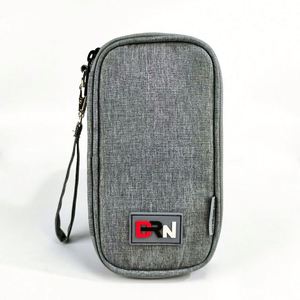 Étui de voyage portable en nylon durable avec fermeture éclair pour accessoires électroniques, grande capacité, pour batterie externe, gris, sac souple pour USB - Product Image 2