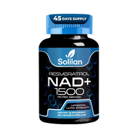 Solilan Dewasa Liposomal NAD+ & Resveratrol 1500mg 45 Hari Persediaan Kapsul Mendukung Kesehatan Sel & Energi Buatan China