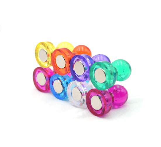 Красочные магниты с нажимными штифтами | 7 различных цветов, сильные магнитные штифты | Идеально подходит для использования в качестве магнитов на холодильник, доска Magn