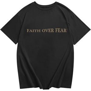 FOXA T-shirt pour garçons Faith Over Fear, avec verset biblique chrétien, motif religieux, en coton, à manches courtes, pour enfants - Product Image 4