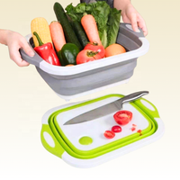 Camping Cuisine Essentials Vaisselle Pliable Lavabo Légumes Panier Égouttoir Planche À Découper Pliable