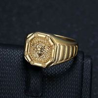 Nouvelle tendance hip-hop, bagues de montre en acier inoxydable plaqué or, beauté grecque, pour homme
