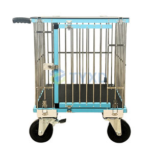 टेक्सड 2025 नए आगमन एल्यूमीनियम कुत्ते ने ट्रोली कार्ट तह पेट परिवहन क्रट बटन बंद प्रदर्शन धातु सामग्री - Product Image 6