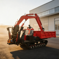 Chargeuse sur chenilles tout-terrain avec moteur diesel et boîte de vitesses, idéale pour la construction agricole