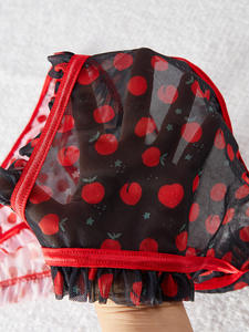 Lencería Sexy al por Mayor, Conjunto de 3 Piezas de Bragas Finas y Transpirables con Estampado de Lunares, Ropa Interior Femenina Cómoda de Malla Transparente - Product Image 6