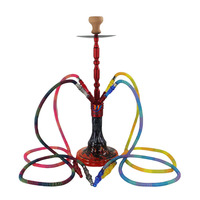 Narguilé portable pour quatre personnes en alliage d'aluminium accessoires pâte de charbon de bois feuille d'étain pompe à Air-barre arabe bouilloire finition miroir