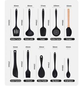 Fabrication professionnelle Cuillères en <span class=keywords><strong>silicone</strong></span> Accessoires de cuisine Ensemble d'ustensiles de cuisine pour la cuisson Outils de cuisine de qualité supérieure - Product Image 2