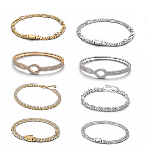 Nueva Pulsera de Plata de Ley 925 Pandoraes 2026 para Mujer, Cadena de Hueso de Serpiente con Diamantes, Joyería Multiestilo, Joyería DIY de Alta Gama - Product Image 2