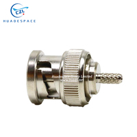 Connecteur coaxial RF Huadespace BNC-C-J-1.5 50-1.5/RG316/RG174 mâle à sertir, câble 50 DC-4GHz nickelé 1500V, vente chaude