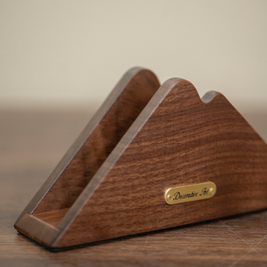 Solid Wood <b>Tissue</b> Holder Walnut <b>Color</b> Food Grade Material Front Of House Service - Product Image 2