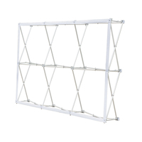 Mur d'exposition portable en aluminium réutilisable sans outils, présentoir pop-up droit pour stand de salon professionnel
